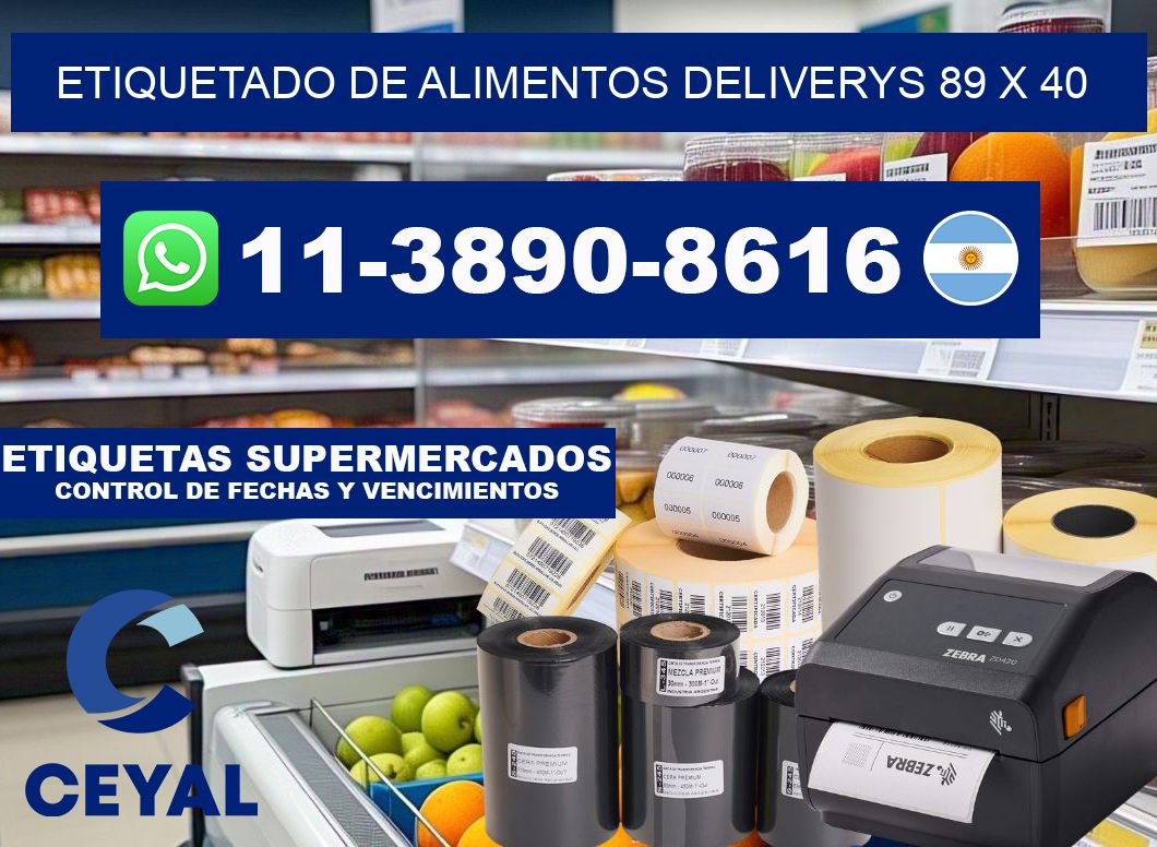 Etiquetado de alimentos deliverys 89 x 40