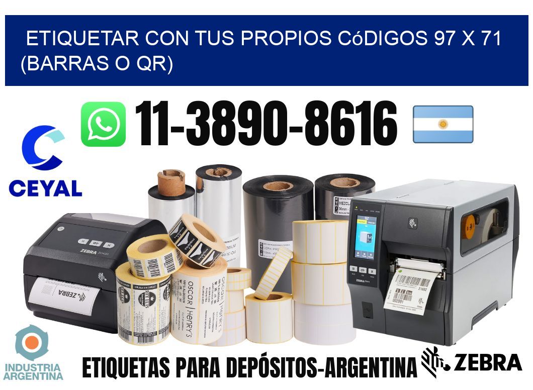 Etiquetar con tus propios códigos 97 x 71 (barras o QR)