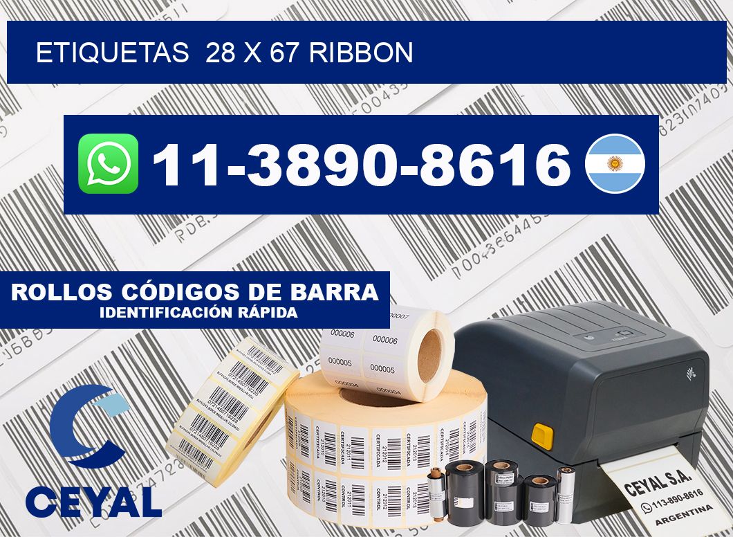 Etiquetas  28 x 67 ribbon