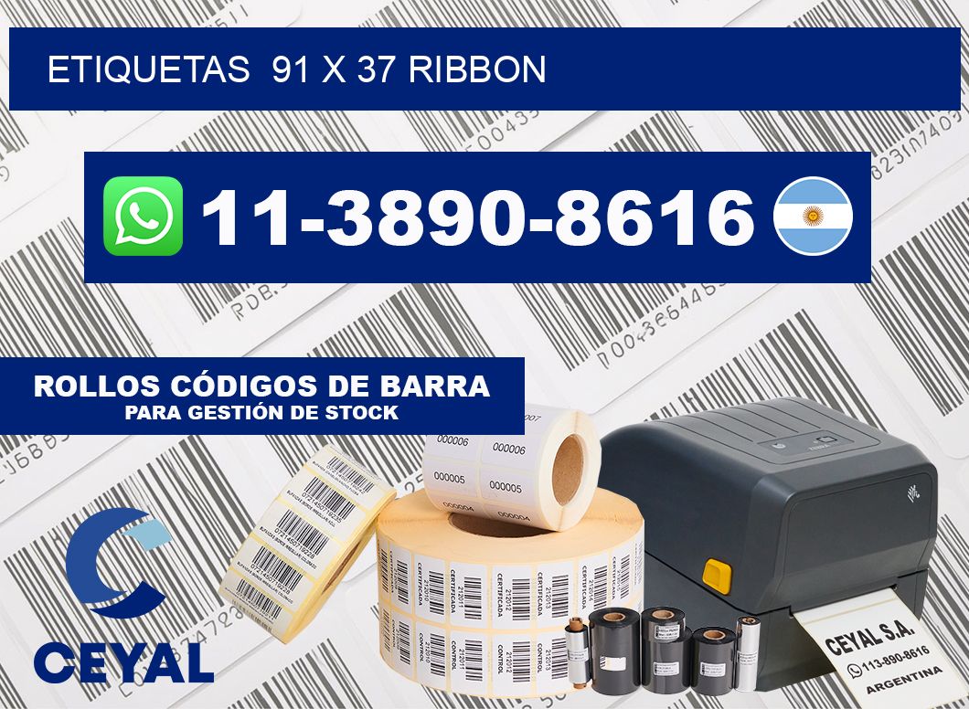 Etiquetas  91 x 37 ribbon