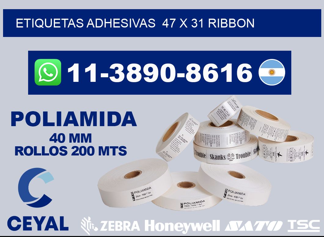 Etiquetas adhesivas 47 x 31 ribbon