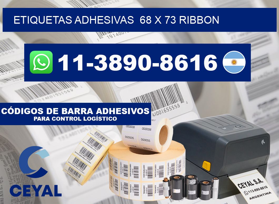 Etiquetas adhesivas  68 x 73 ribbon
