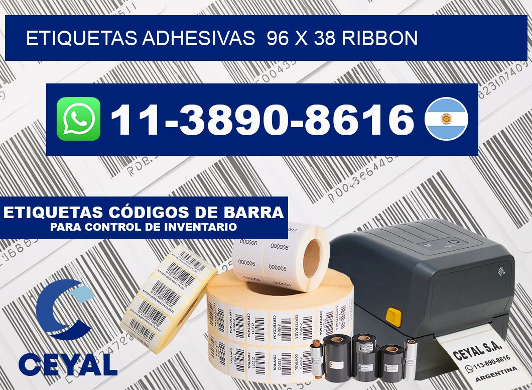 Etiquetas adhesivas  96 x 38 ribbon