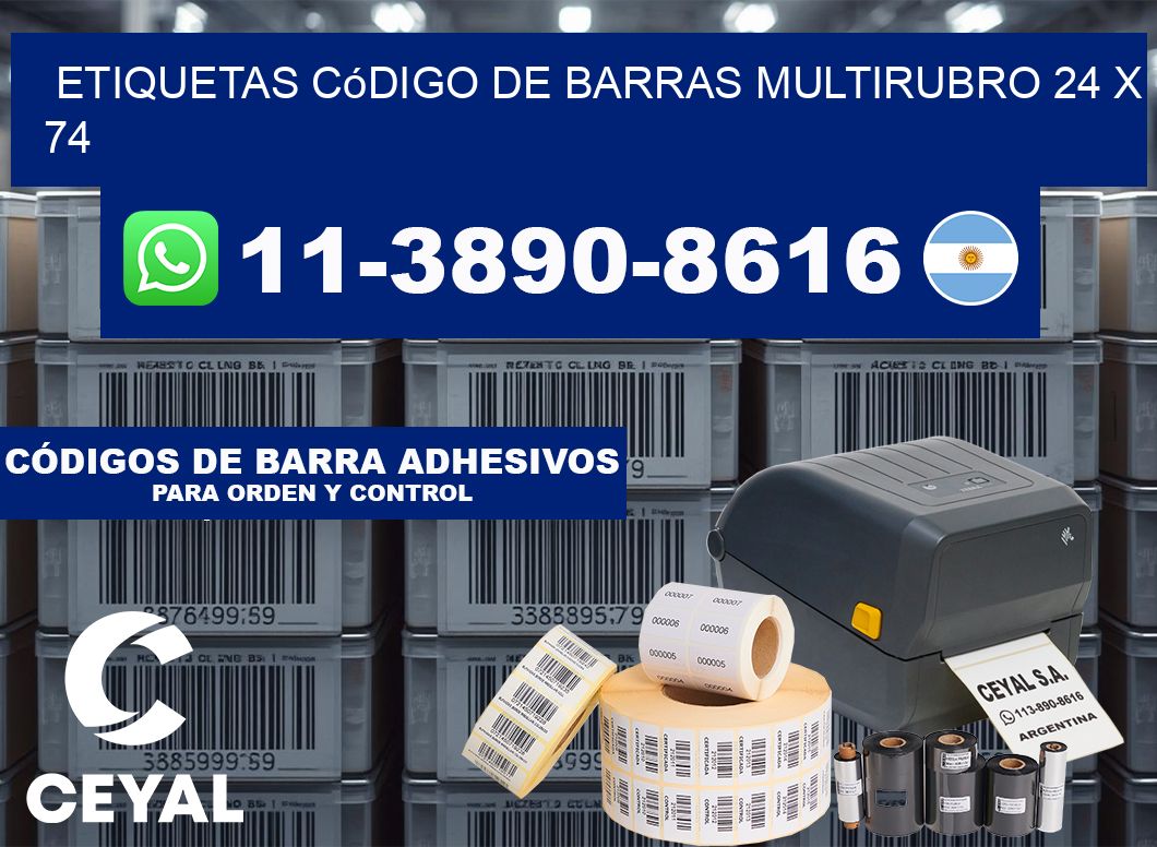 Etiquetas código de barras multirubro 24 x 74