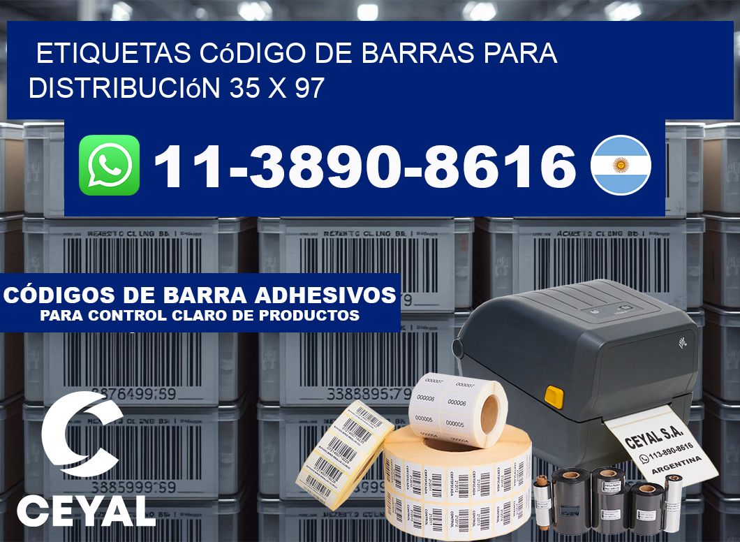 Etiquetas código de barras para distribución 35 x 97