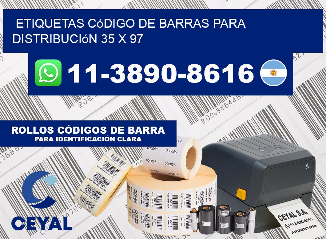 Etiquetas código de barras para distribución 35 x 97