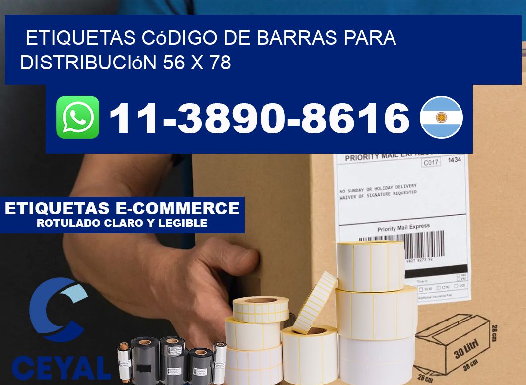 Etiquetas código de barras para distribución 56 x 78