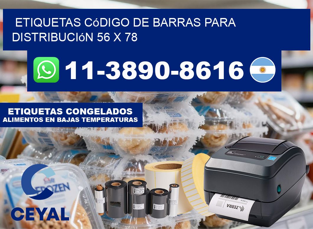 Etiquetas código de barras para distribución 56 x 78