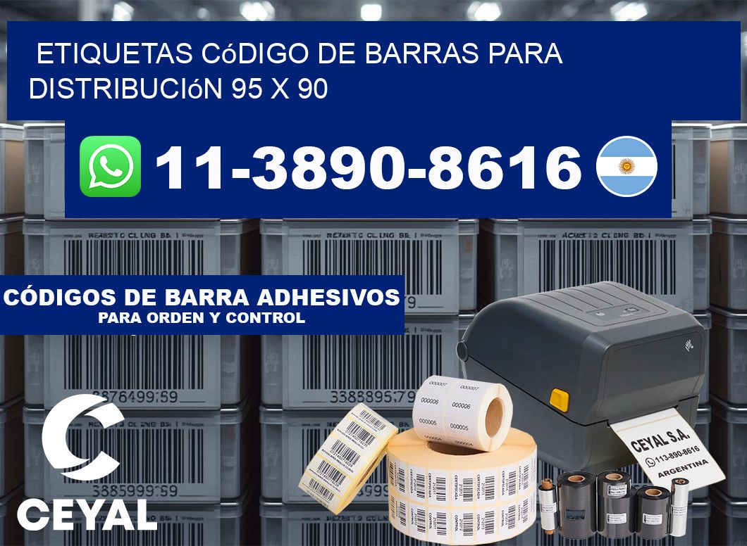 Etiquetas código de barras para distribución 95 x 90