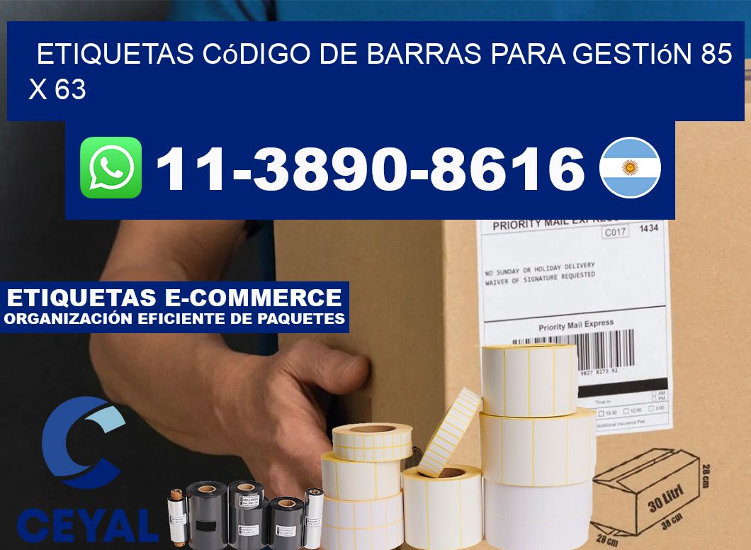 Etiquetas código de barras para gestión 85 x 63