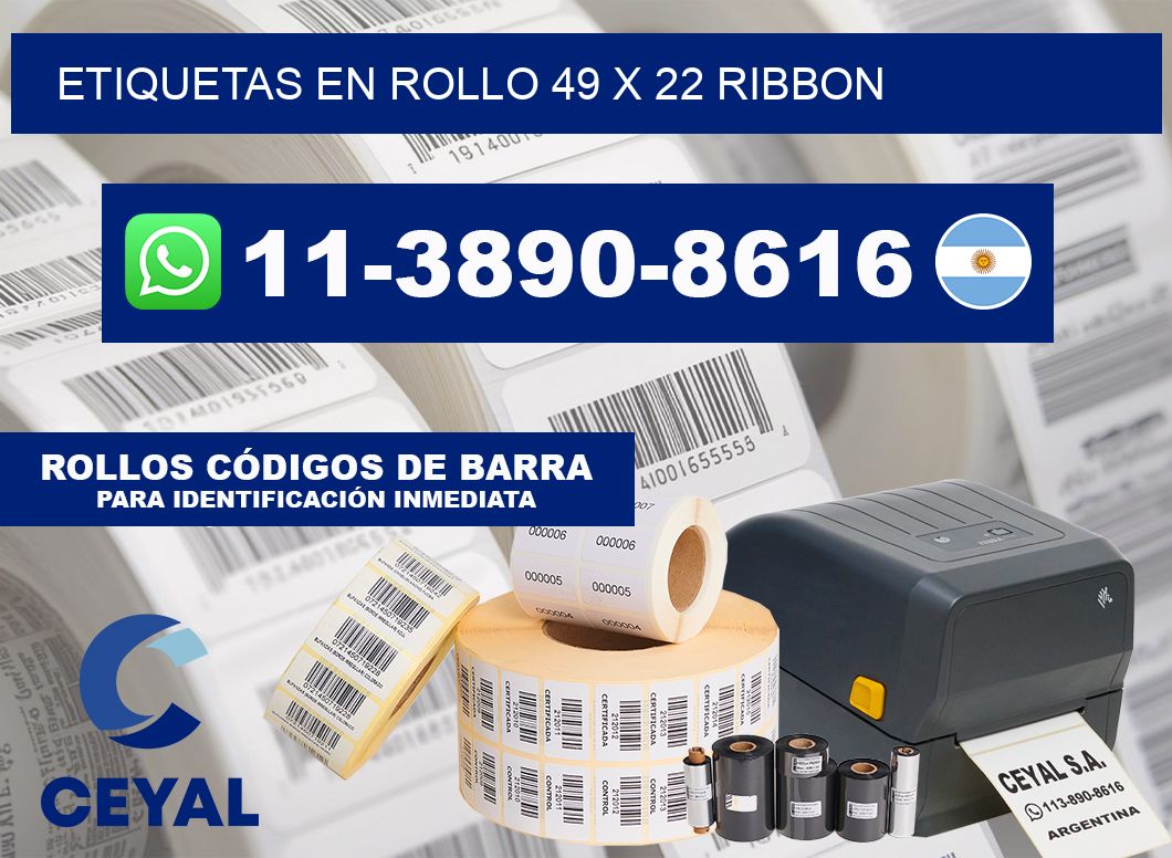 Etiquetas en rollo 49 x 22 ribbon