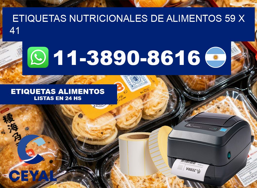 Etiquetas nutricionales de alimentos 59 x 41
