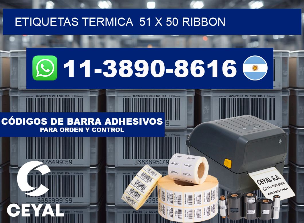 Etiquetas termica  51 x 50 ribbon