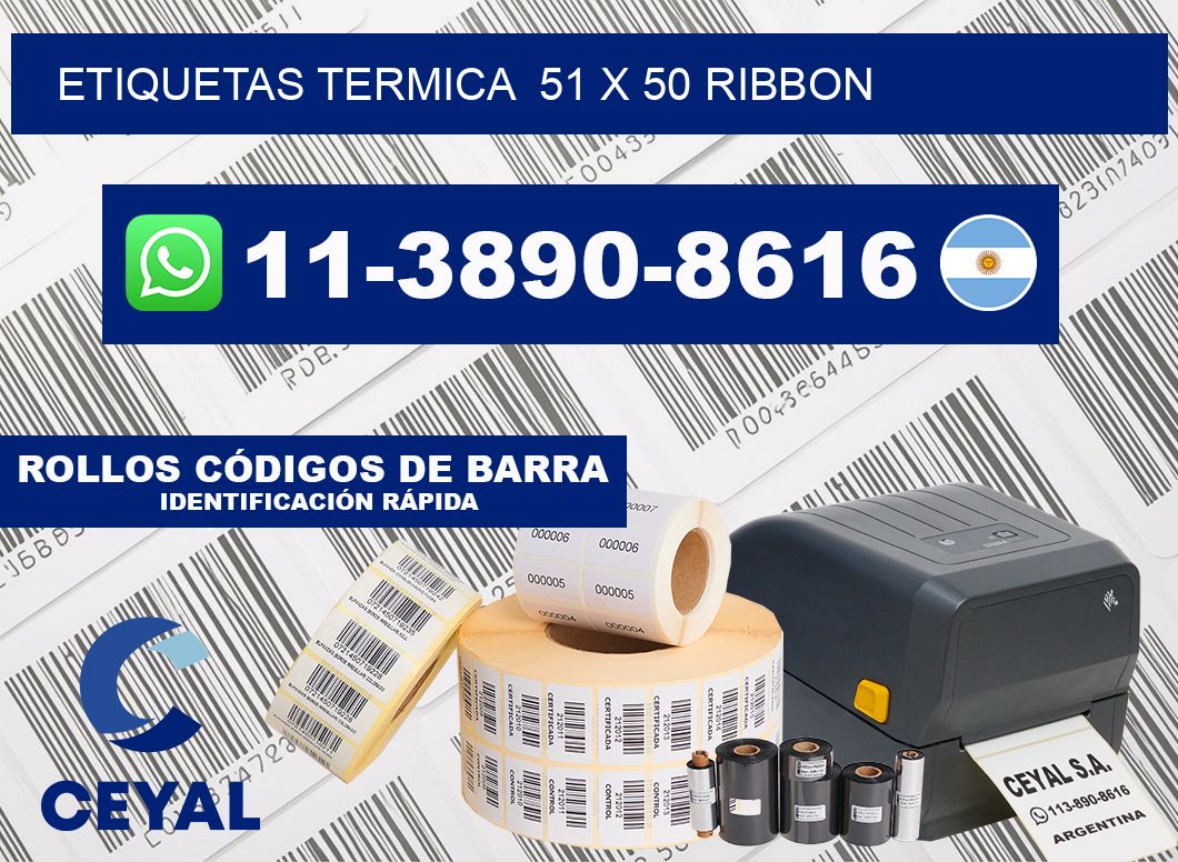 Etiquetas termica  51 x 50 ribbon
