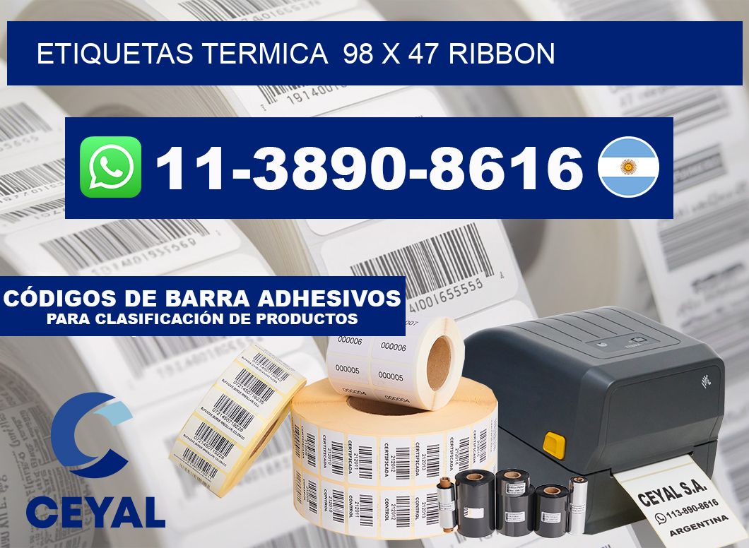 Etiquetas termica  98 x 47 ribbon
