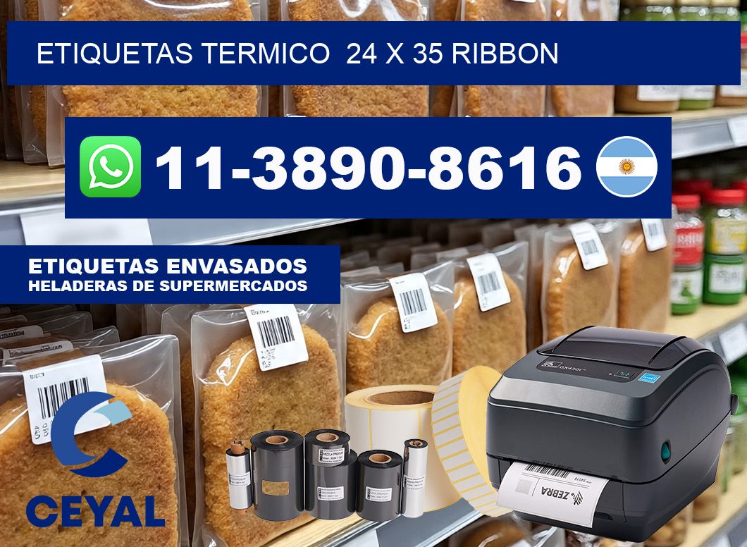 Etiquetas termico  24 x 35 ribbon