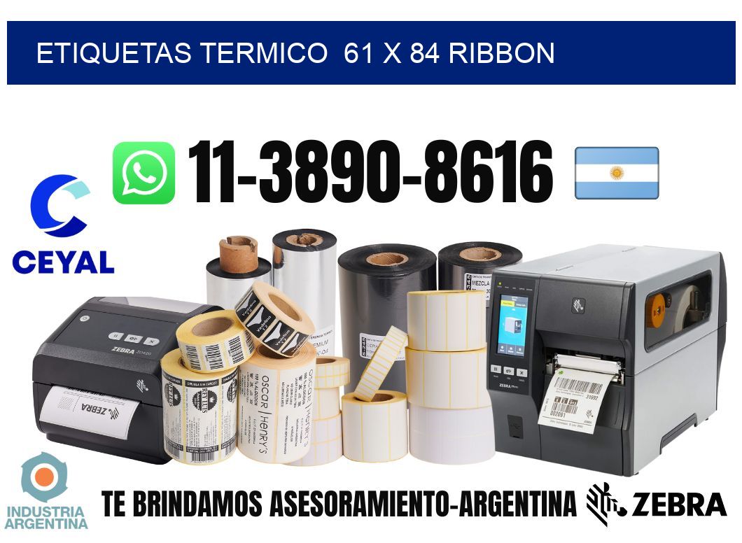 Etiquetas termico  61 x 84 ribbon