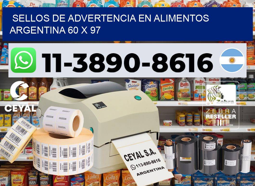 Sellos de advertencia en Alimentos argentina 60 x 97