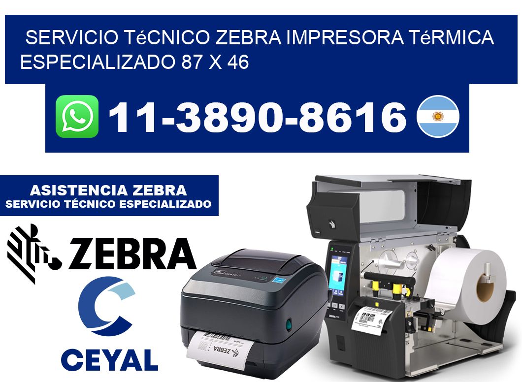 Servicio Técnico Zebra Impresora Térmica Especializado 87 x 46