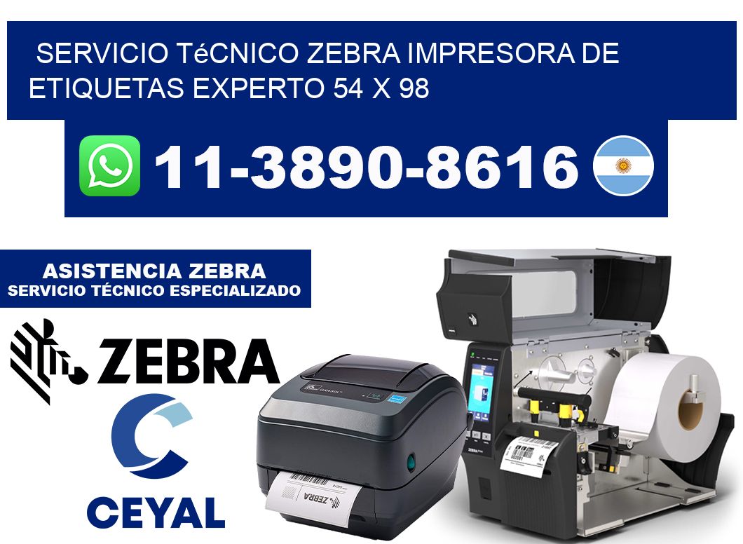 Servicio Técnico Zebra Impresora de Etiquetas Experto 54 x 98