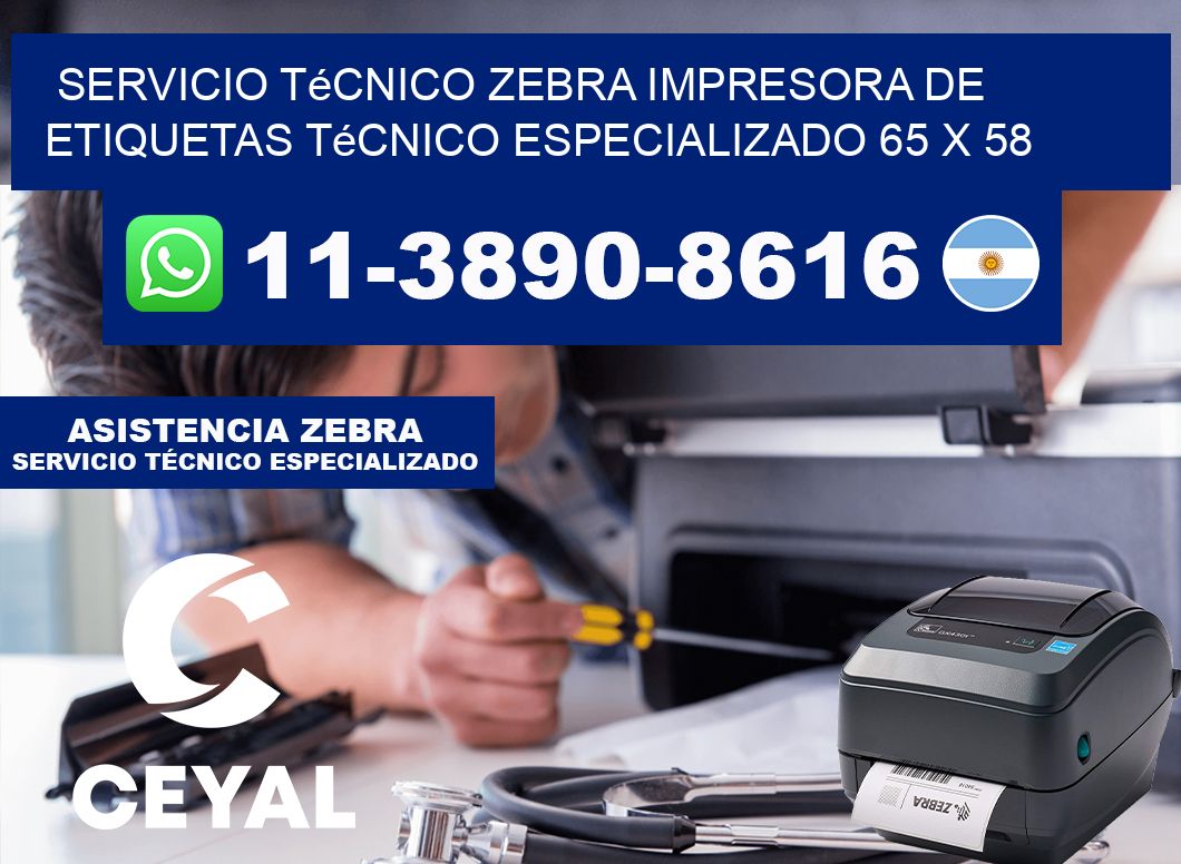 Servicio Técnico Zebra Impresora de Etiquetas Técnico Especializado 65 x 58