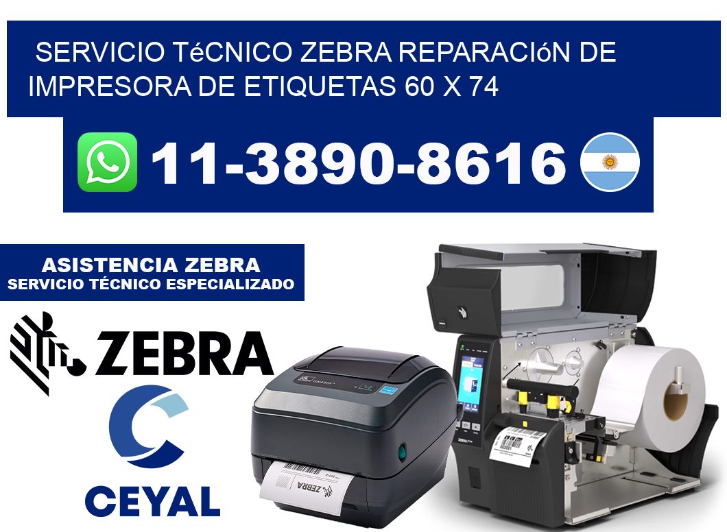 Servicio Técnico Zebra Reparación de Impresora de Etiquetas 60 x 74
