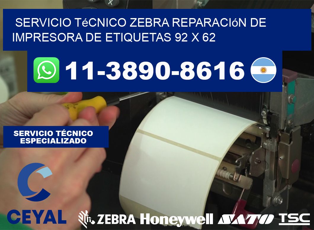 Servicio Técnico Zebra Reparación de Impresora de Etiquetas 92 x 62