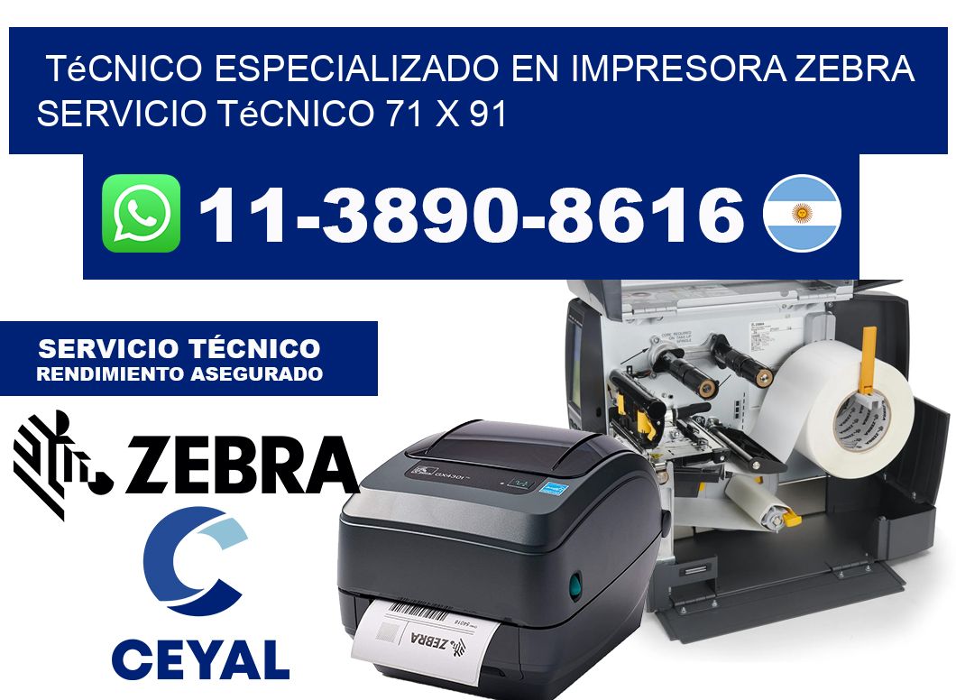 Técnico Especializado en Impresora Zebra Servicio Técnico 71 x 91