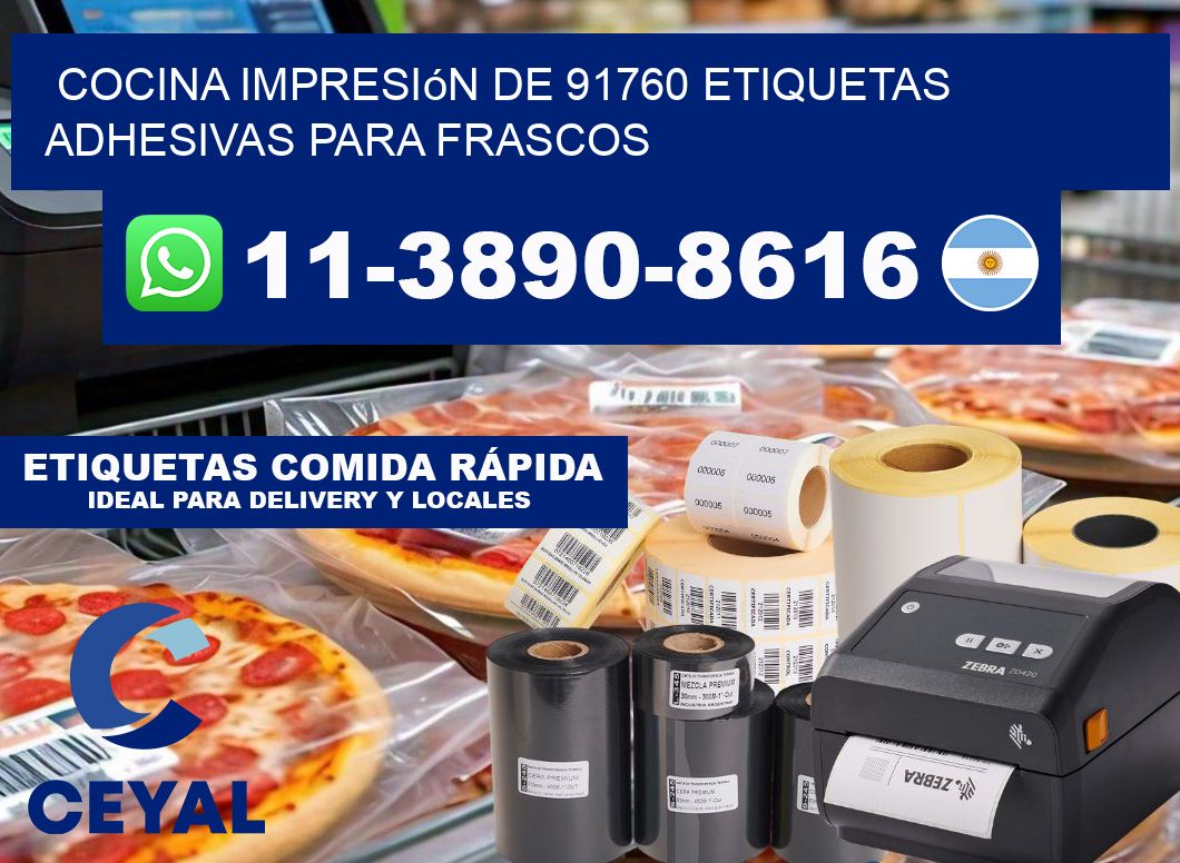cocina impresión de 91760 etiquetas adhesivas para frascos