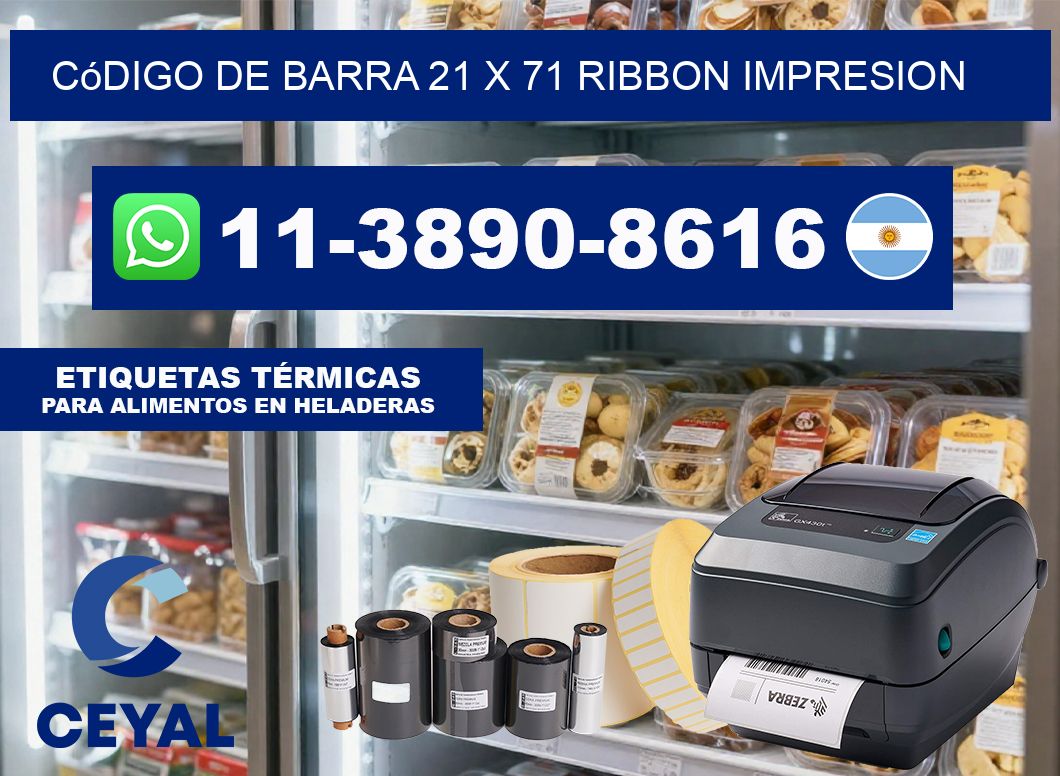 código de barra 21 x 71 ribbon impresion