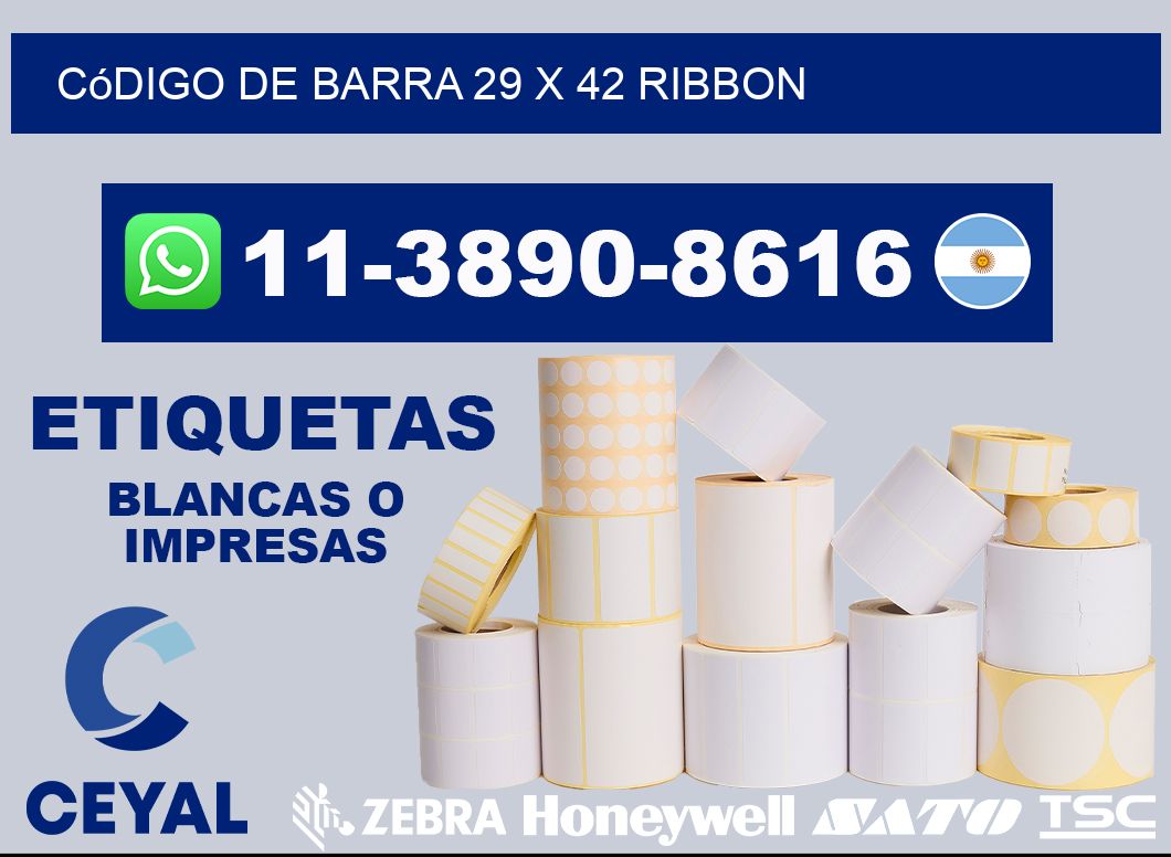 código de barra 29 x 42 ribbon