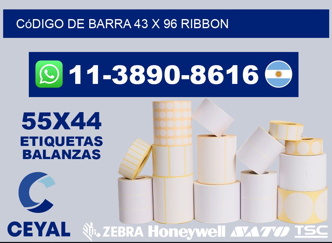 código de barra 43 x 96 ribbon