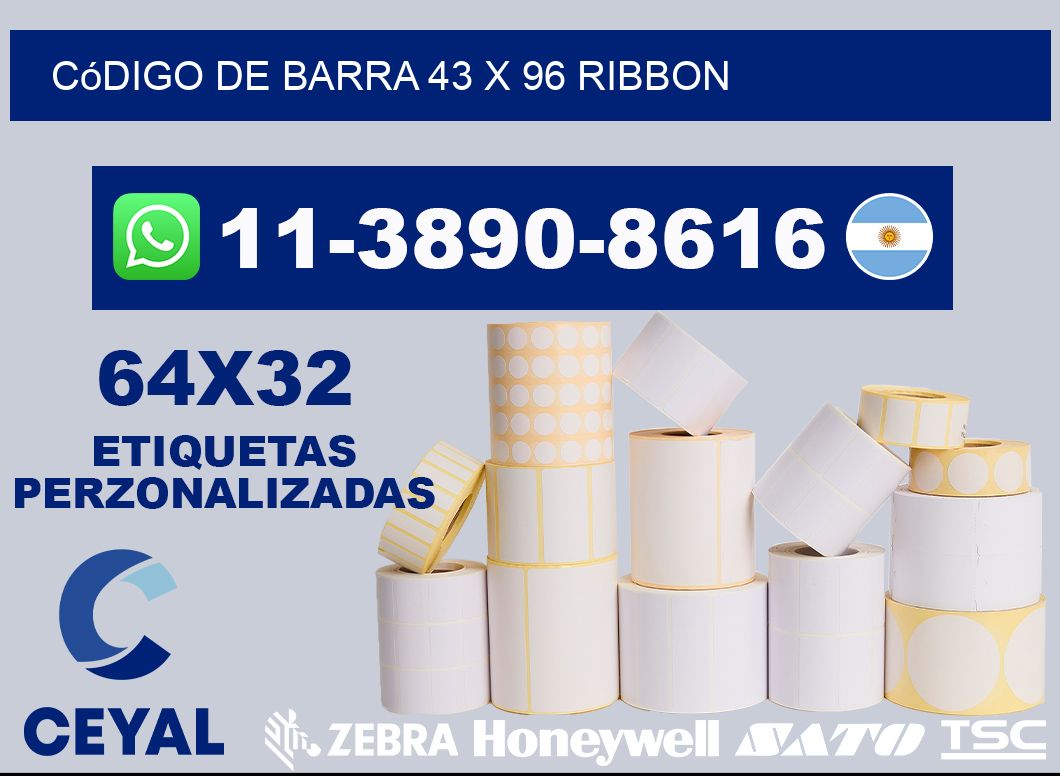 código de barra 43 x 96 ribbon