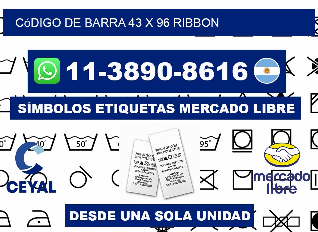 código de barra 43 x 96 ribbon