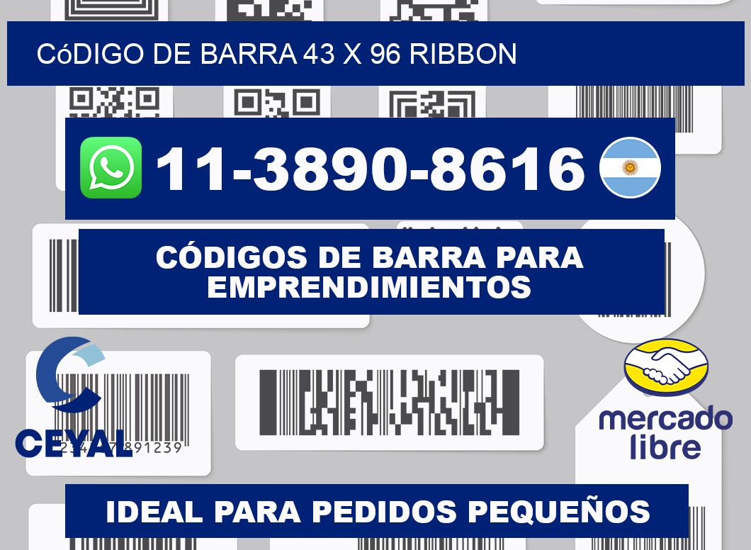 código de barra 43 x 96 ribbon
