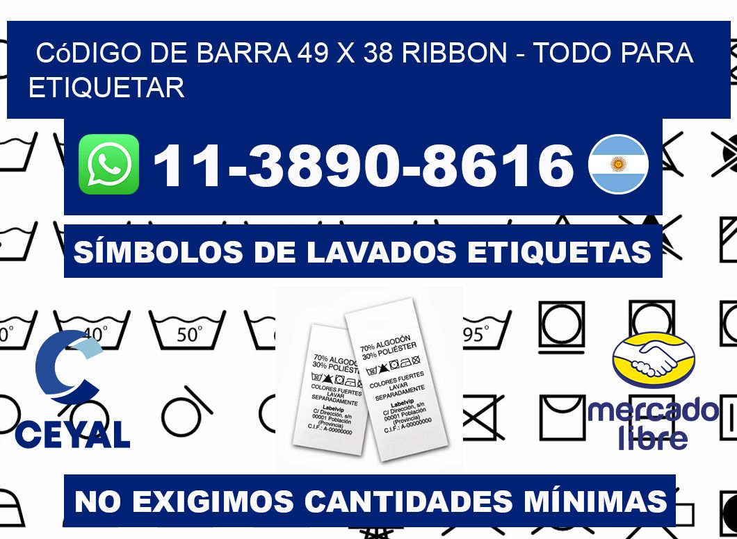 código de barra 49 x 38 ribbon - Todo para Etiquetar