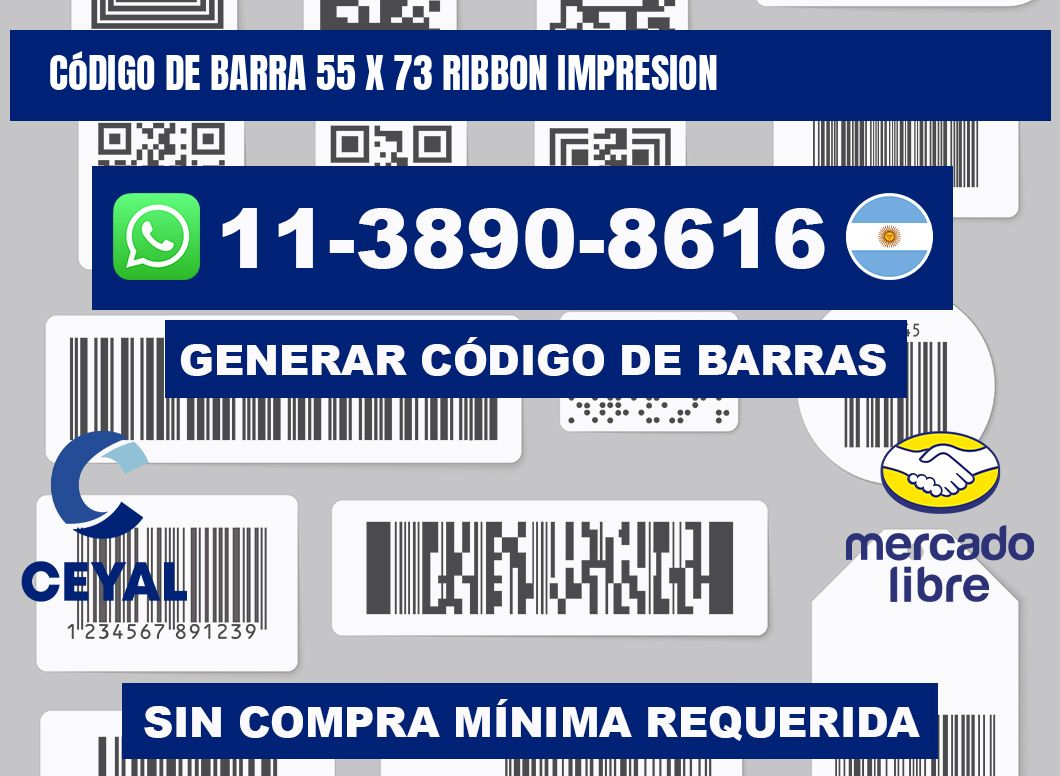 código de barra 55 x 73 ribbon impresion