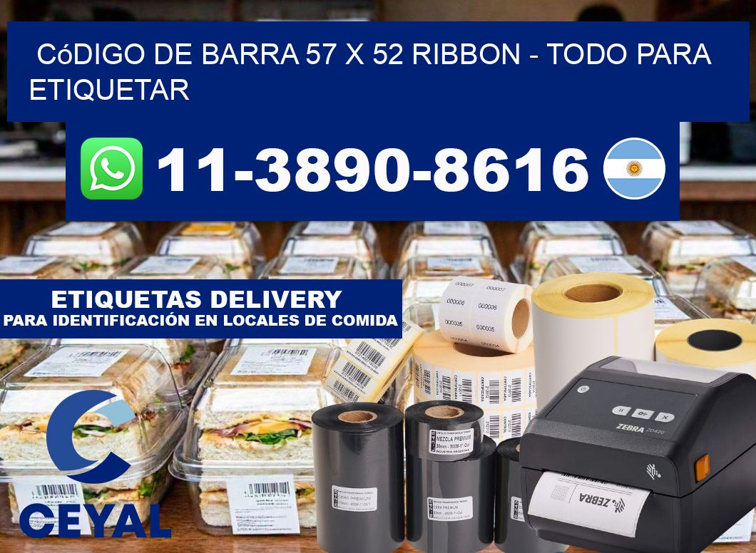 código de barra 57 x 52 ribbon - Todo para Etiquetar