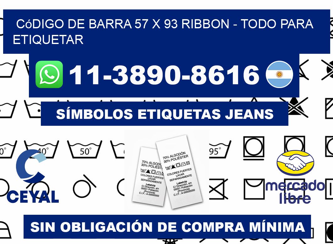 código de barra 57 x 93 ribbon - Todo para Etiquetar
