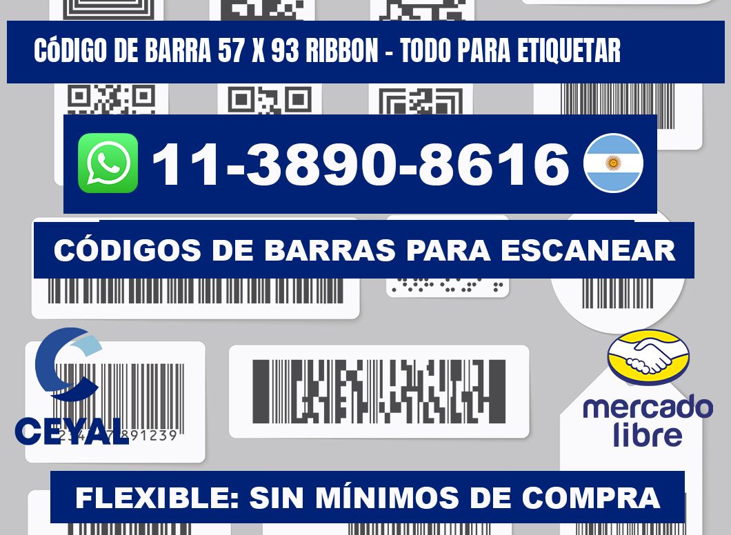 código de barra 57 x 93 ribbon - Todo para Etiquetar