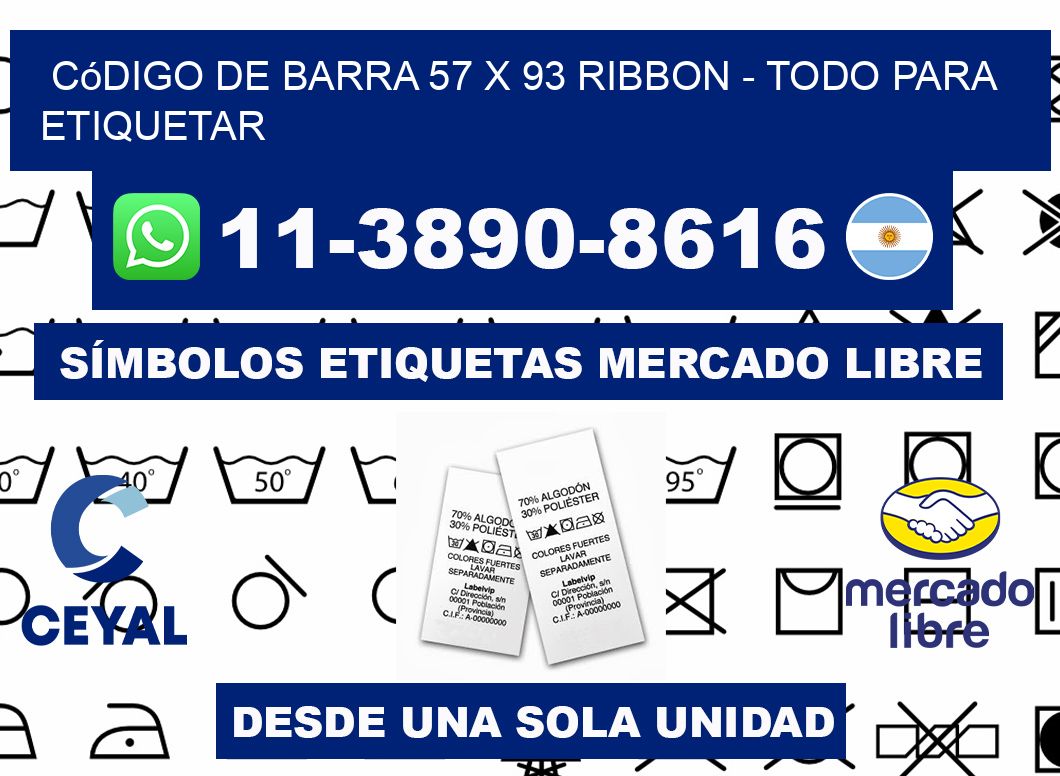 código de barra 57 x 93 ribbon - Todo para Etiquetar