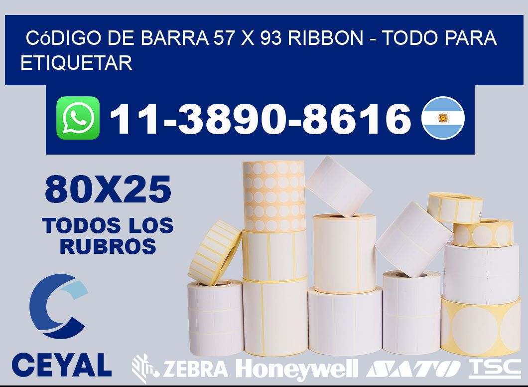 código de barra 57 x 93 ribbon - Todo para Etiquetar