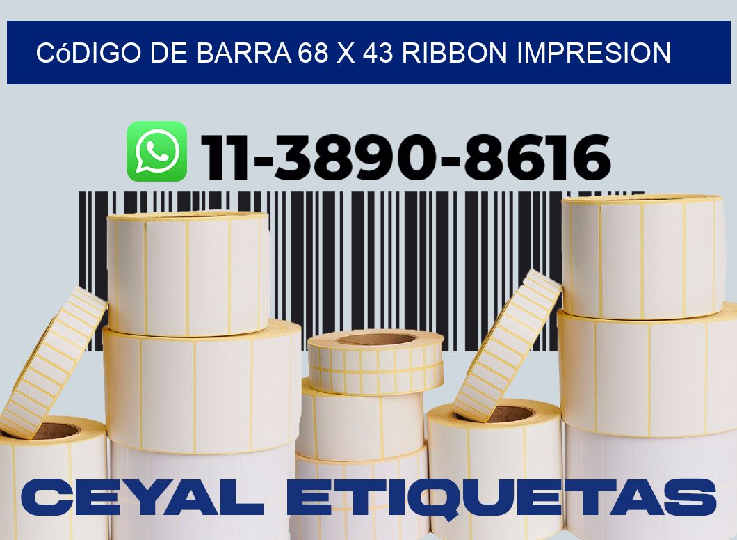 código de barra 68 x 43 ribbon impresion