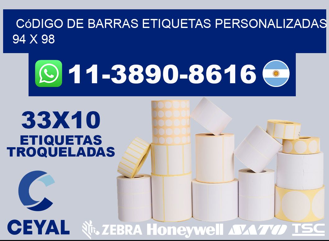 código de barras etiquetas personalizadas 94 x 98