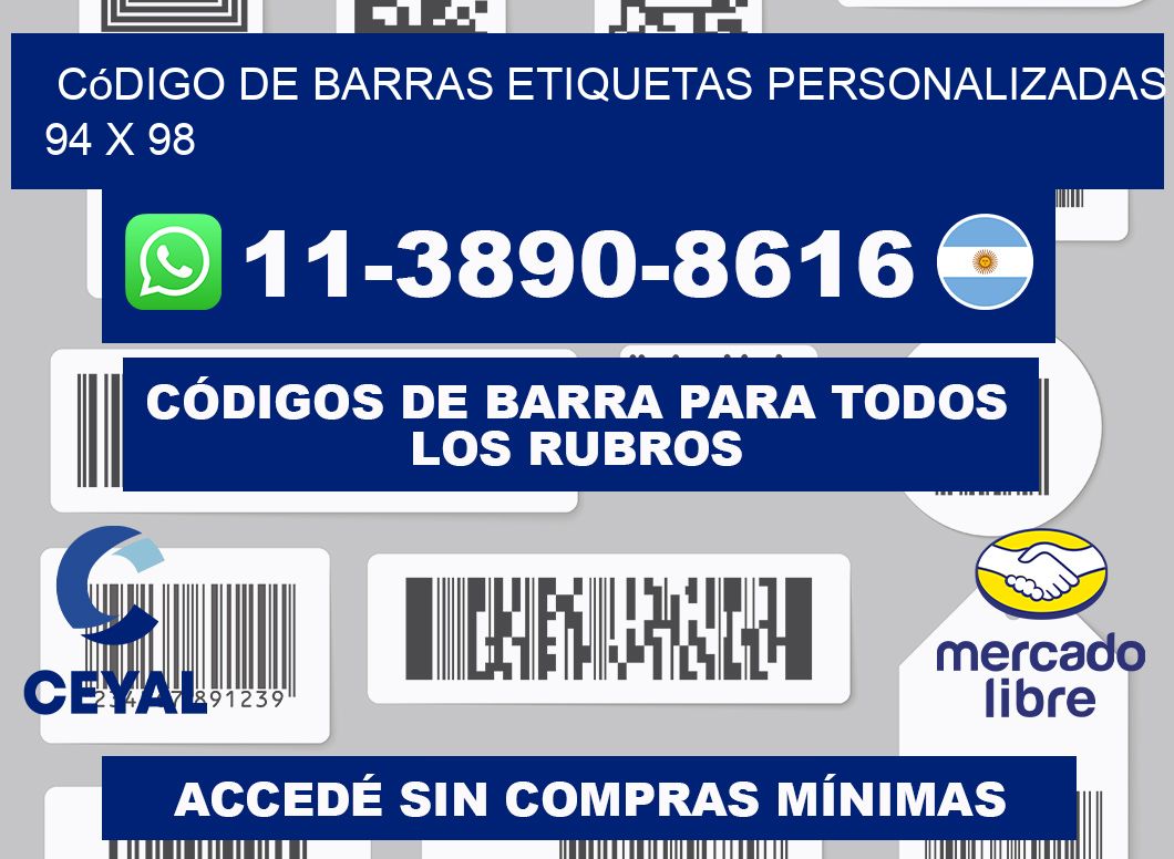 código de barras etiquetas personalizadas 94 x 98