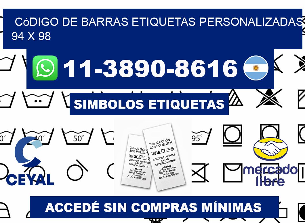 código de barras etiquetas personalizadas 94 x 98