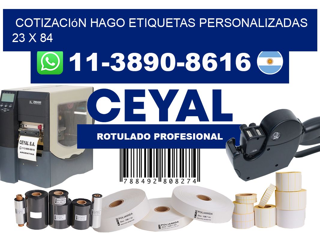 cotización hago etiquetas personalizadas 23 x 84