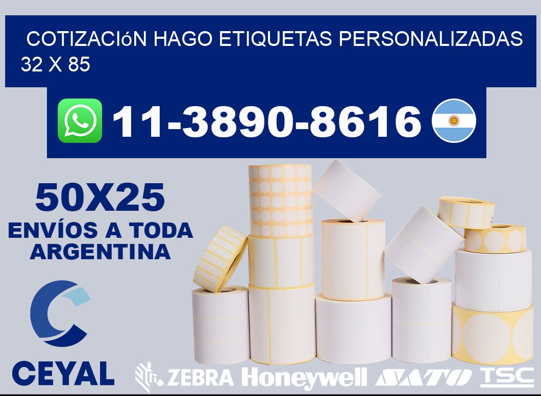 cotización hago etiquetas personalizadas 32 x 85