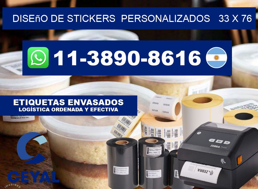 diseño de stickers  personalizados   33 x 76