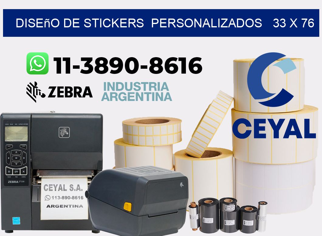 diseño de stickers  personalizados   33 x 76